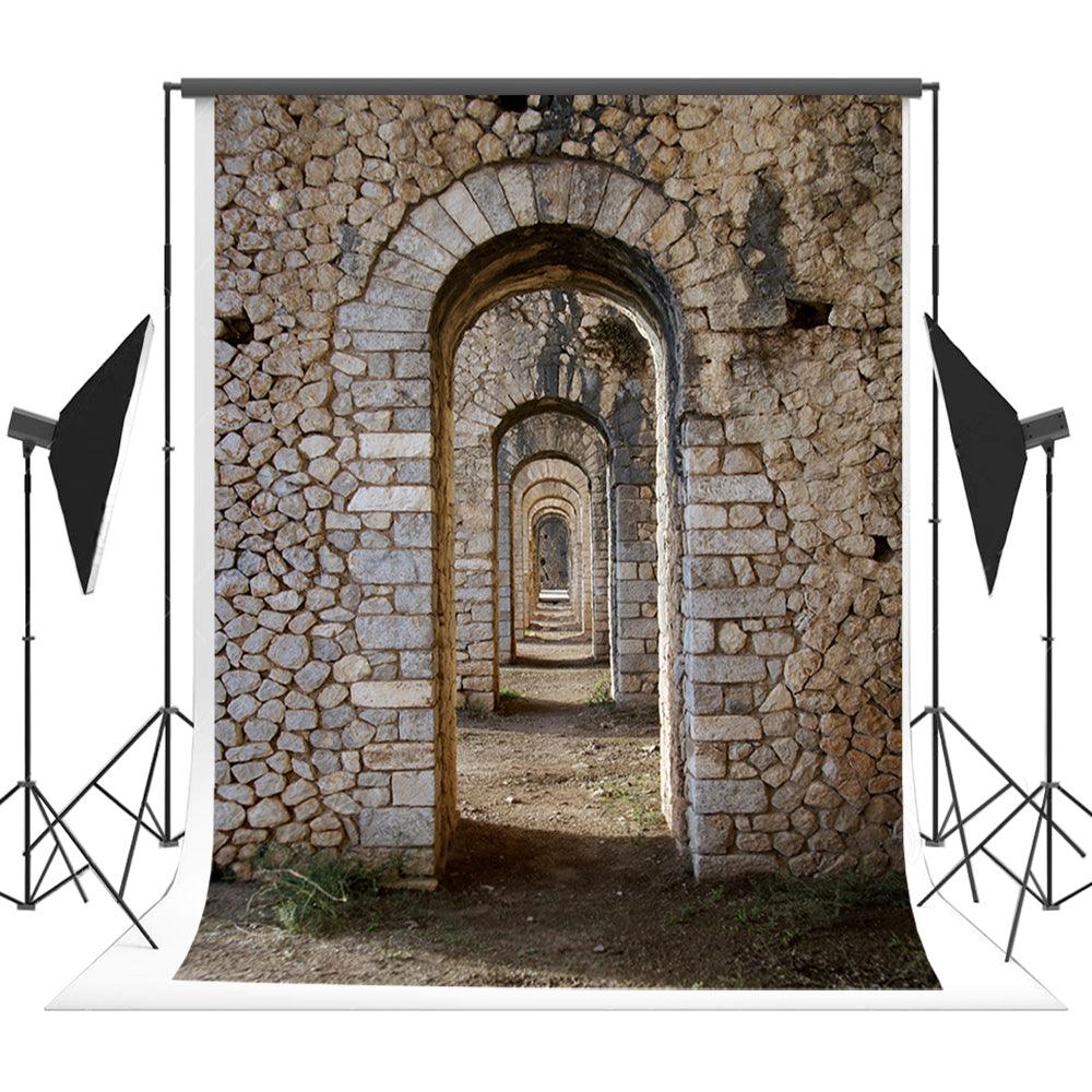 Senior Bricks Dark Door Photo Backdrop Architecture Background for Photo Studio K15418