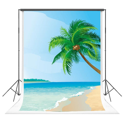 Beach Digital Backdrop Palm tree Background Summer for Photography KE22154