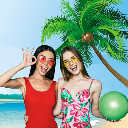 Beach Digital Backdrop Palm tree Background Summer for Photography KE22154