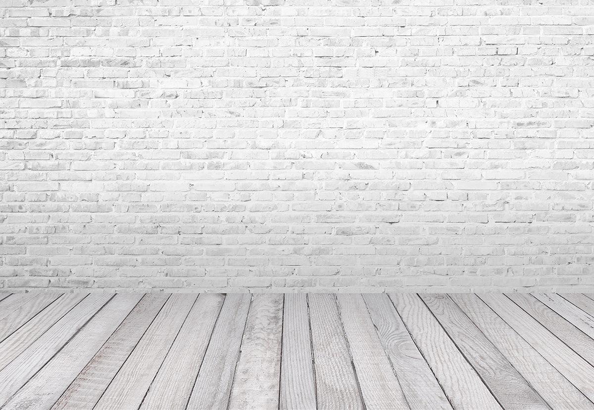 White Brick Wall White Wood Photography Backdrops
