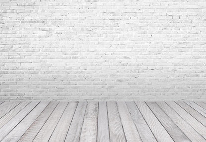 White Brick Wall White Wood Photography Backdrops