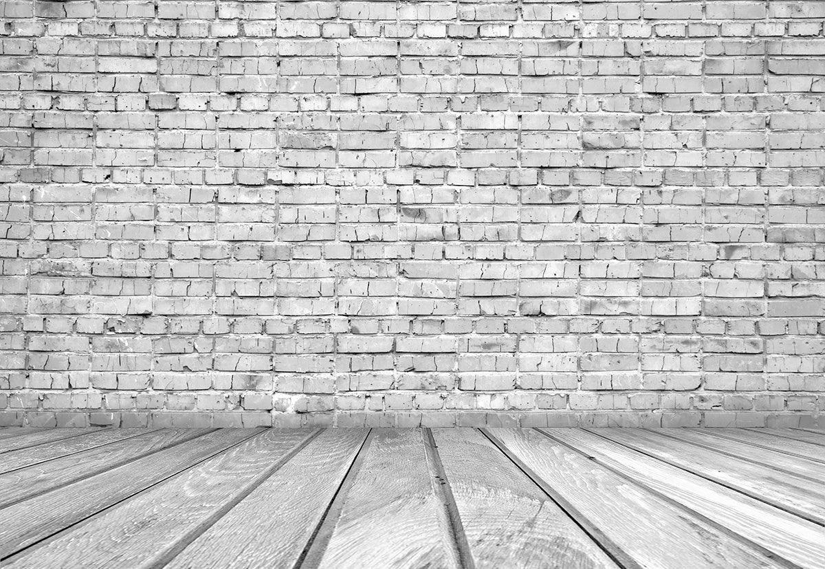 White Gray Brick White Light Wall Photography Backdrops