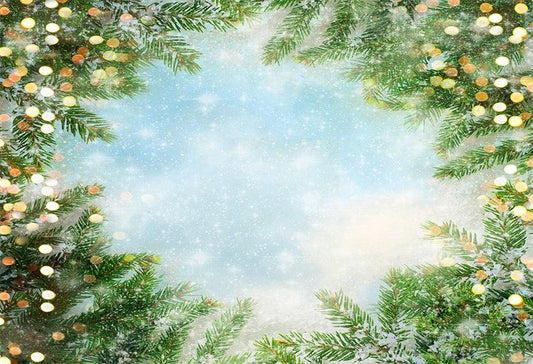 Glitter Green Pine Christmas Photography Backdrops