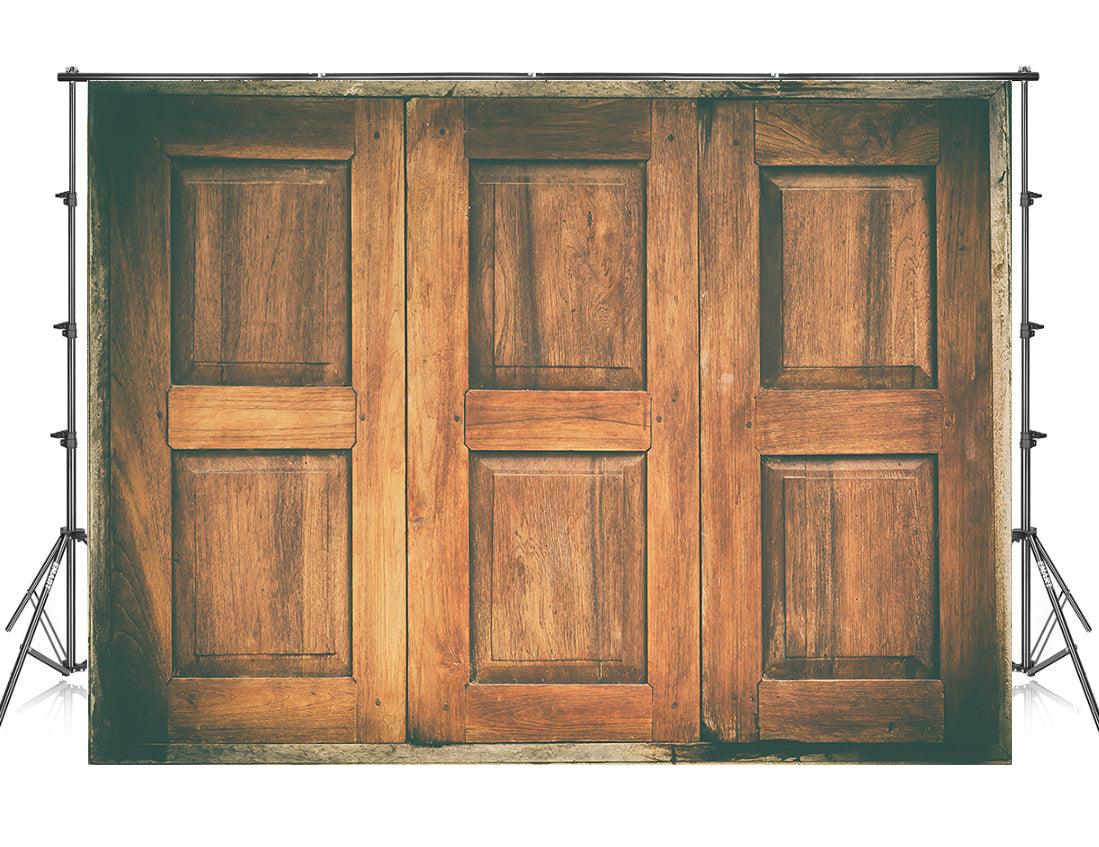 Vintage Rustic Distressed Wood Barn Door Photography Backdrop for Photo Studio KH00832