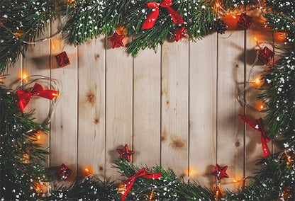 Christmas Wood Photography Backdrop Gift Xmas Background