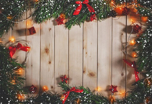 Christmas Wood Photography Backdrop Gift Xmas Background