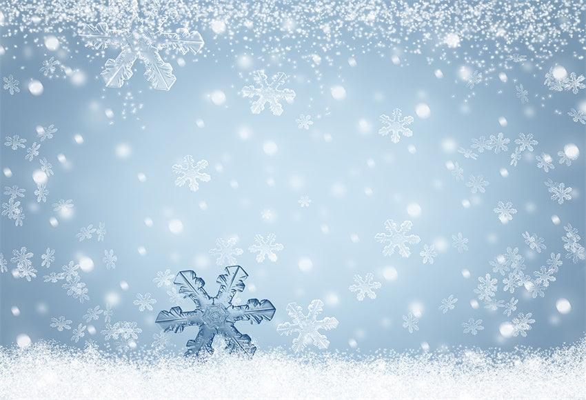 Christmas Photography Backdrops Snowflake Blue Background