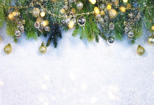 Gold Bell Snow Christmas Backdrops for Photography Prop
