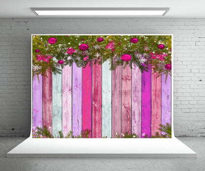 Christmas Color Wood Photography Backdrop