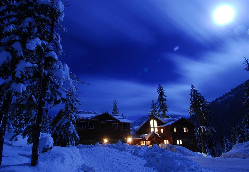 Night Winter Country Photo Backdrop Snow Background