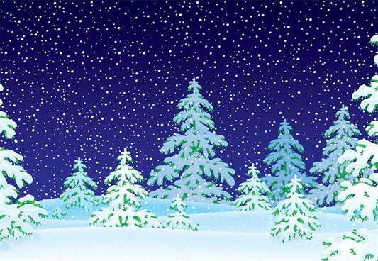 Cartoon Style Winter Photography Backdrop Snow Background
