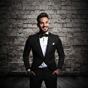 Retro Black Brick Wall Photography Backdrop Portrait Background for Photography KH02555