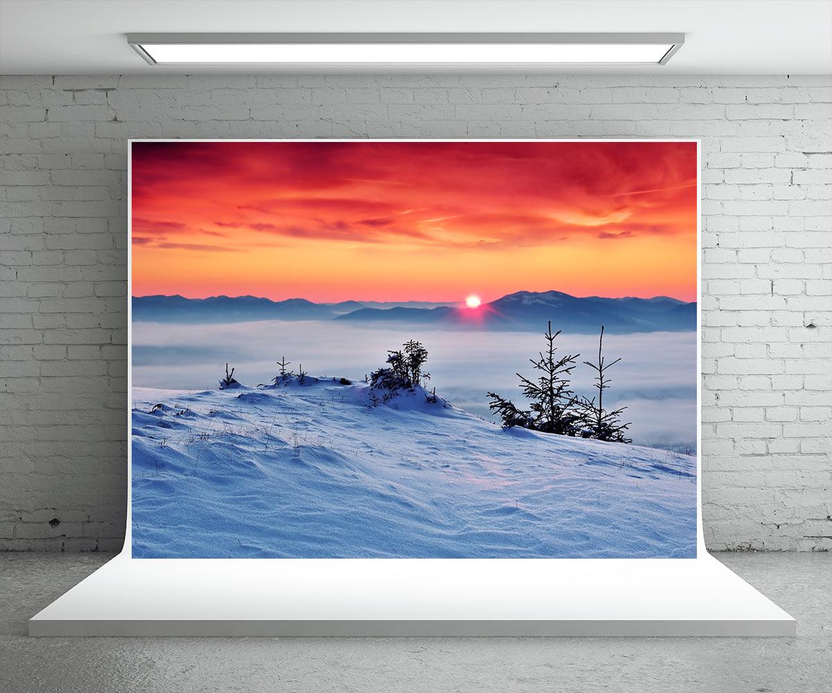 White Snow Photo Backdrop Winter Background
