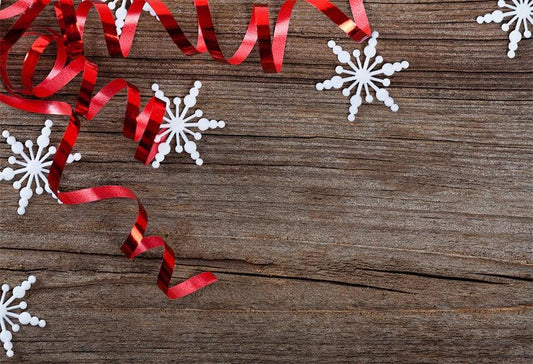 Christmas Gift Wood Wall Photography Backdrop Snowflake Background
