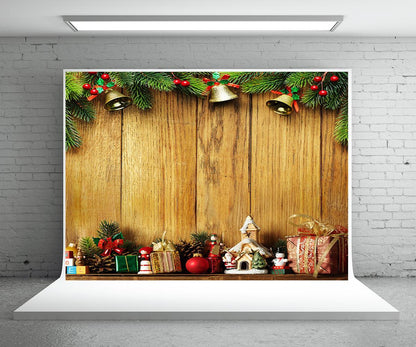 Christmas Photography Backdrop Wood Decor Background