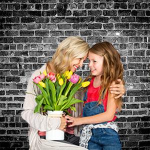 Black White Gray Brick Pattern Backdrop for Photo Studio Photography KH03376