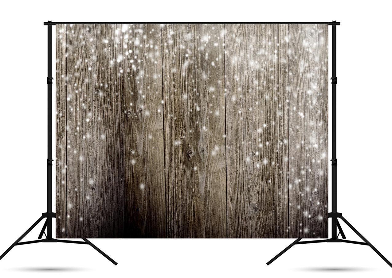 Snowflake Brown Wooden Wall Photography Background Christmas Background