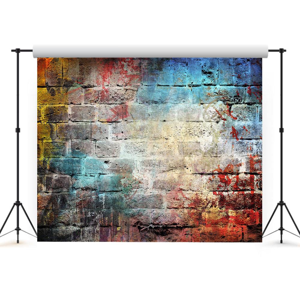Graffiti Brick Wall Photography Backdrop Hip Hop Photo Background Photo Booth Props KH03511
