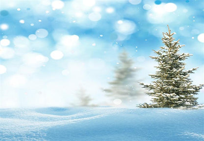 Green Pine Tree Snow Photography Backdrop Christmas Background