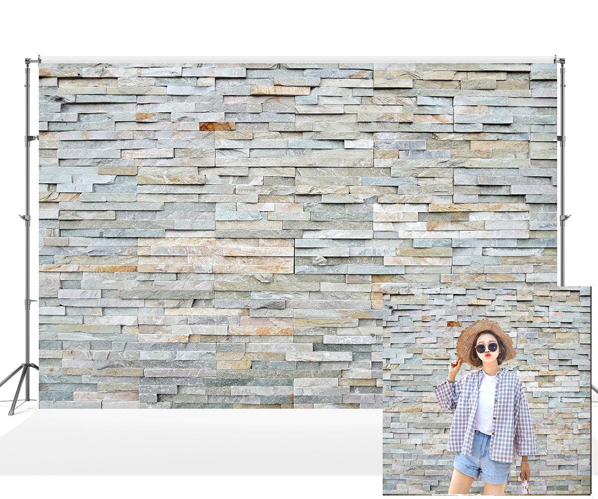 Stone Wall Limestone Rock Wall Background Printable Photography Backdrop KH03721