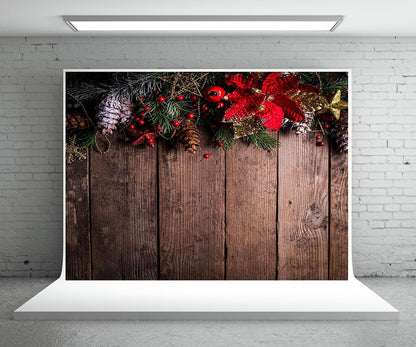 Christmas Wood Photography Backdrop