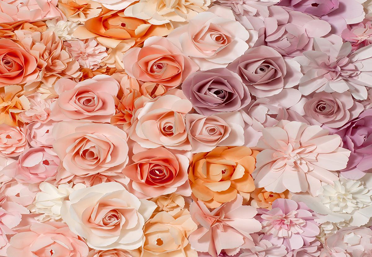 Pink Flower Background Floral Wall Backdrop for Party Photoshoot KH04991