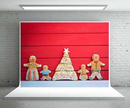 Red Christmas Wood Wall Photography Backdrop