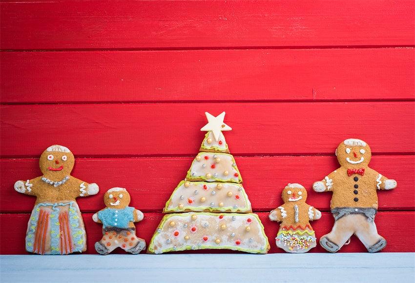 Red Christmas Wood Wall Photography Backdrop