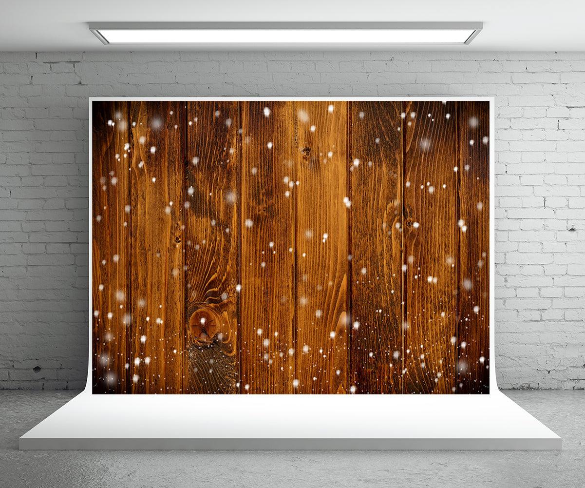 Brown Wood Wall Photography Backdrop for Christmas
