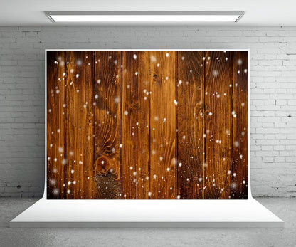Brown Wood Wall Photography Backdrop for Christmas