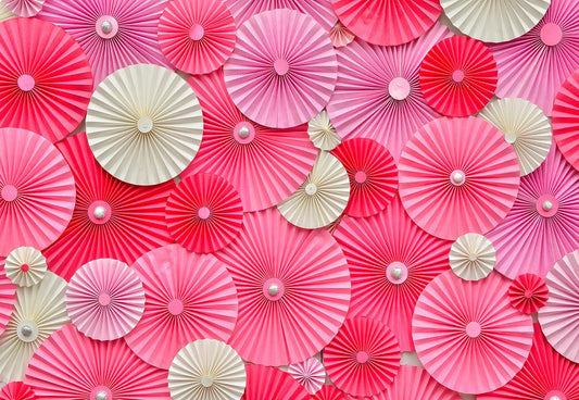 Pink Paper Flowers Birthday Backdrops for Photography