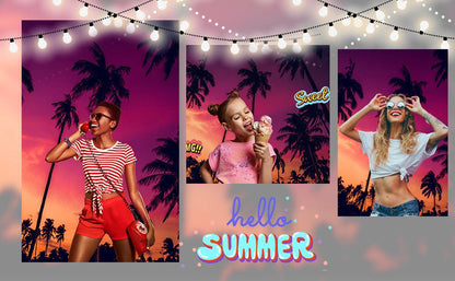 Hawaiian Sunset Palm Tree Photo Backdrop for Photo Studio KH06312