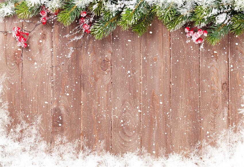 Snowflake Wood Wall Photography Backdrop Christmas Decor Background