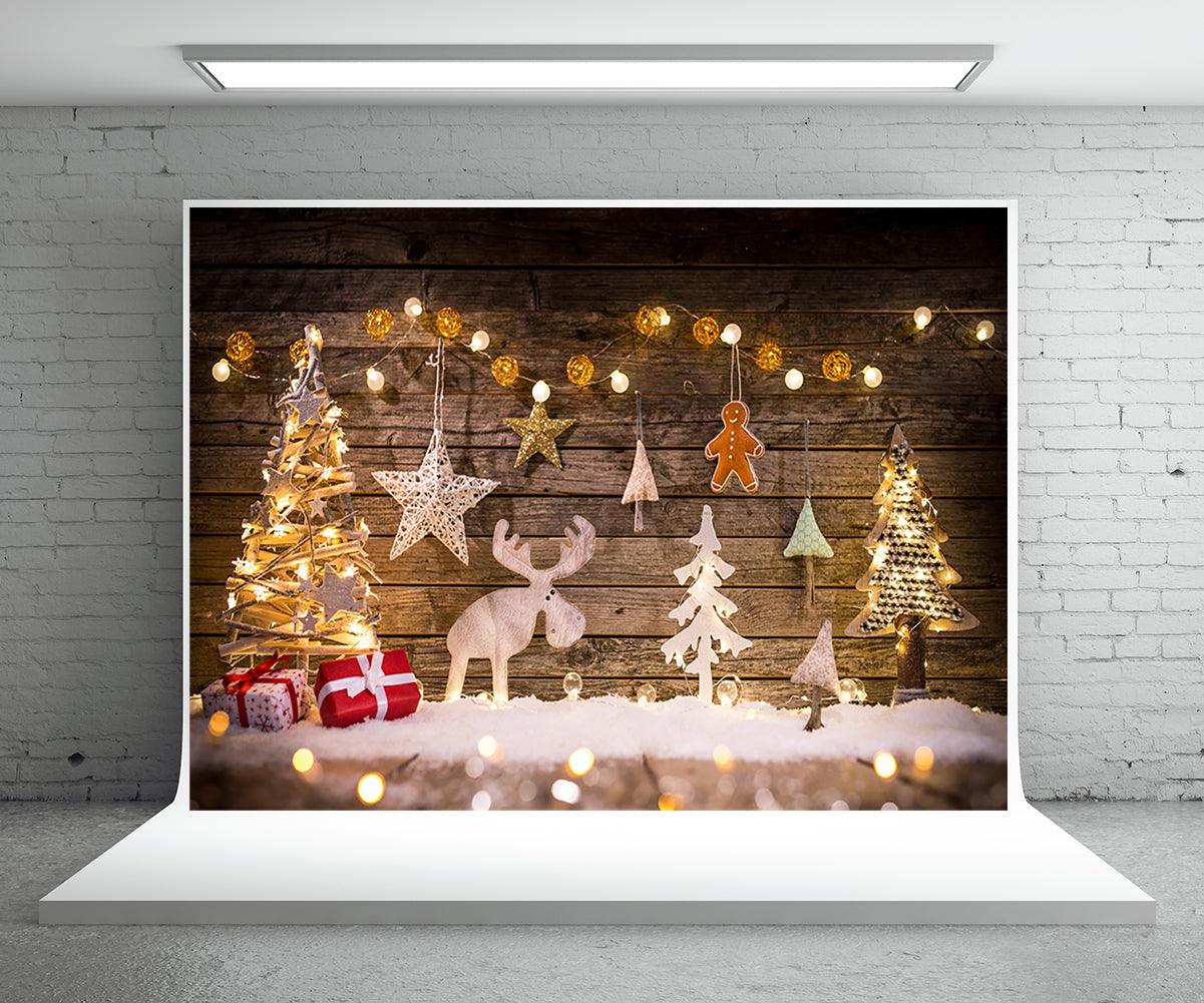 Christmas Decor Photography Backdrop Snow Background