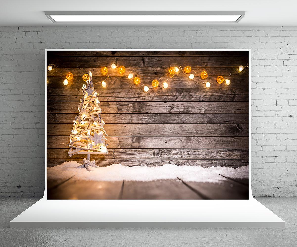 Christmas Backdrop for Photography Wood Wall Background