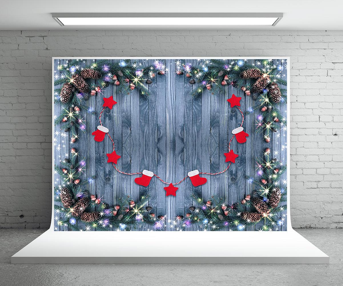 Christmas Wood Wall Backdrop for Photography