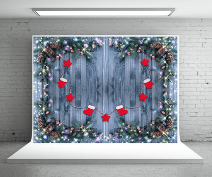 Christmas Wood Wall Backdrop for Photography