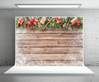 Snowflake Wood Board Photography Backdrop Christmas Gift Background