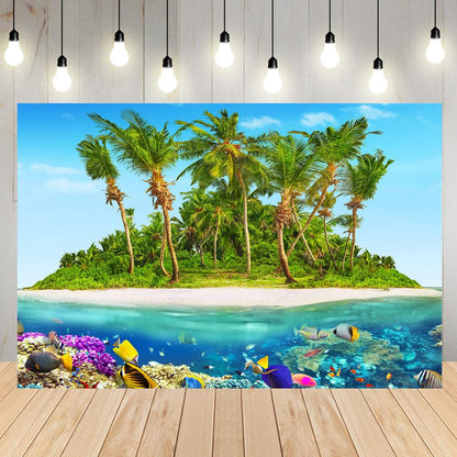 Tropical Beach Undersea Photography Backdrops