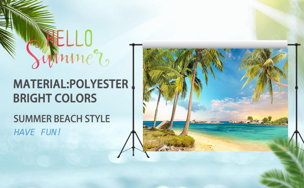 Tropical Natural Summer Sunset Over Sea Beach Backdrop for  Party Decoration KH12580