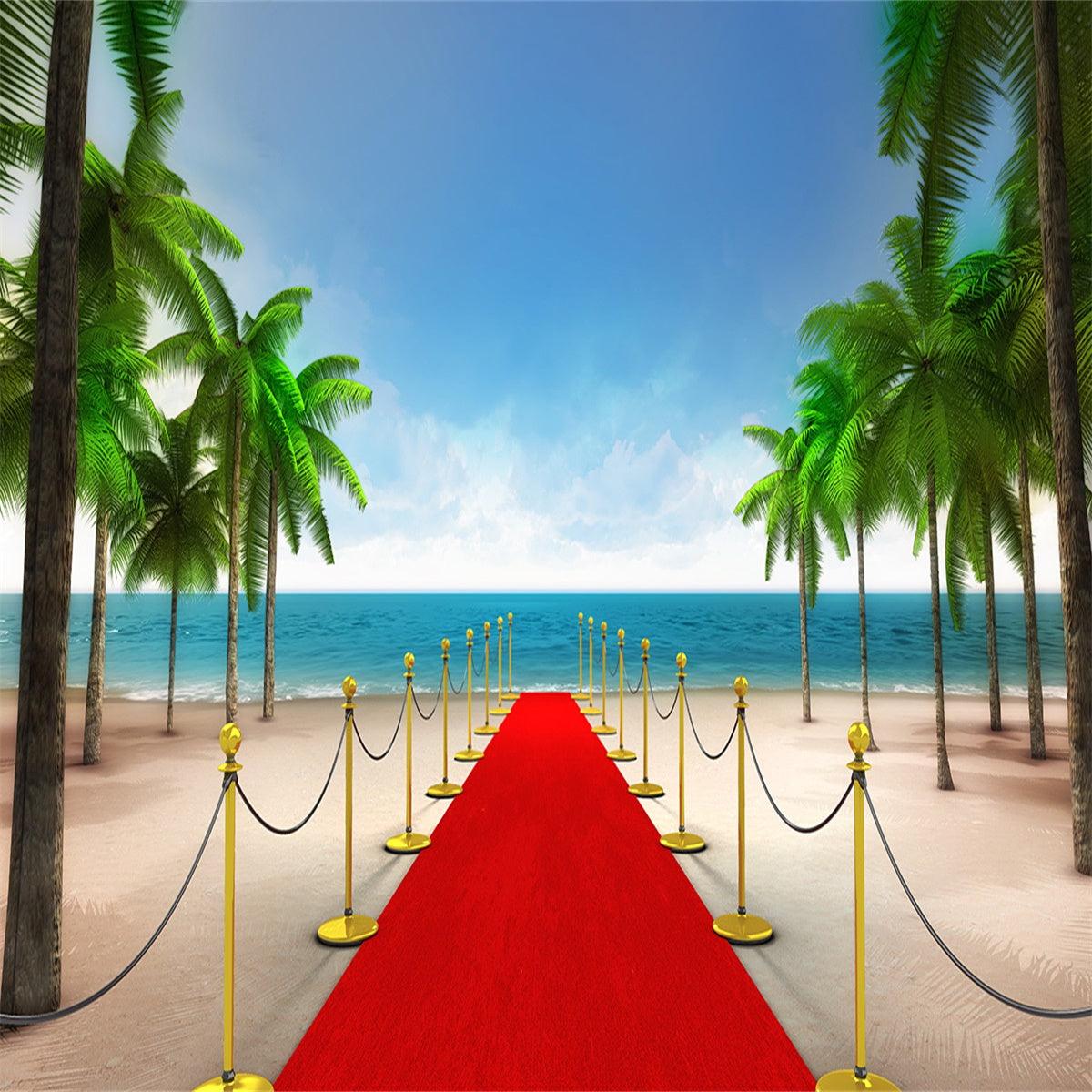 Summer Tropical Red Carpet Blue Sky Backdrops