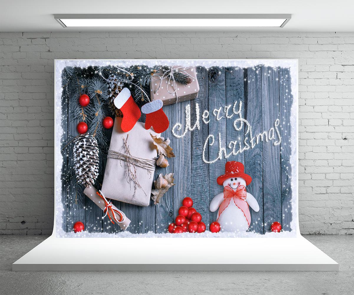 Christmas Decor Photography Backdrop Snowman Background