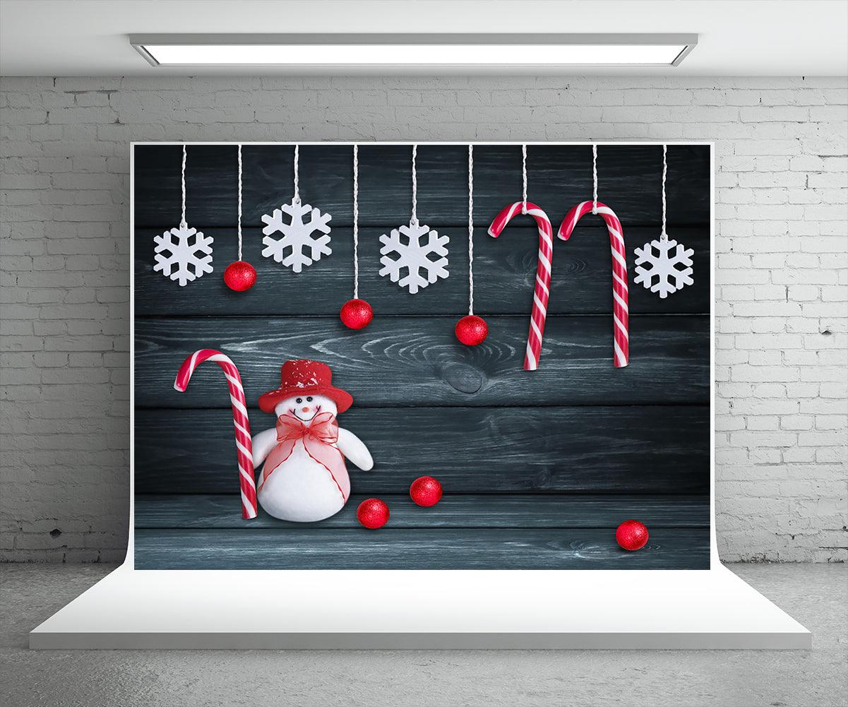 Dark Snowflake Wood Wall Photo Backdrop Christmas Background