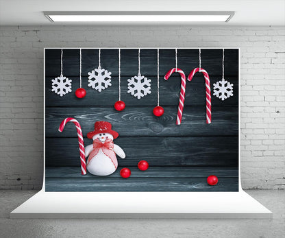 Dark Snowflake Wood Wall Photo Backdrop Christmas Background