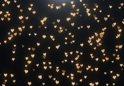 Bokeh Black Bright Heart Party Backdrops for Photos