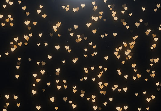 Bokeh Black Bright Heart Party Backdrops for Photos