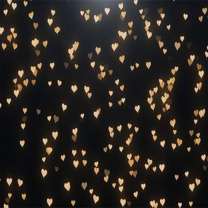 Bokeh Black Bright Heart Party Backdrops for Photos