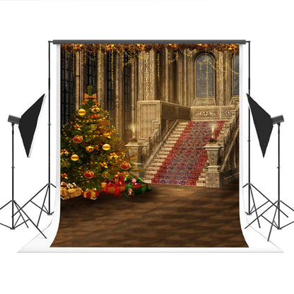 Castle Stairs Christmas Backdrop for Studio