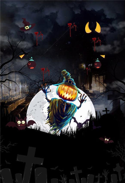 Scary of Night Ghost Halloween Backdrop for Photography