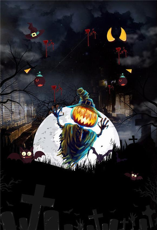 Scary of Night Ghost Halloween Backdrop for Photography